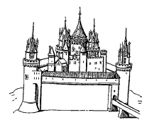 A coloring page of castle